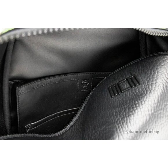 NEW MCM Color Splash Visetos Backpack Green Purple Medium Mixed Leather Bookbag - Picture 9 of 12